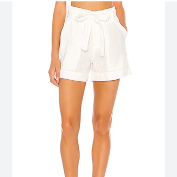 Joie Pants - Joie Daynna High Waist Paper Bag Tie Shorts - Porcelain